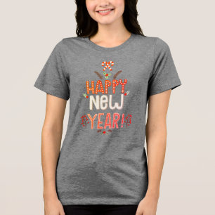 Camiseta Feliz ano novo festivo Feriados