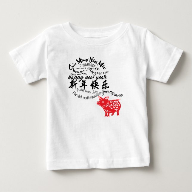Camiseta Feliz Ano Novo Ig Papercut Teto Baby Tee (Frente)