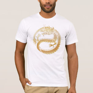 Camiseta Feliz Ano Novo Lunar Chinês 2024 Dourados DRAGON M