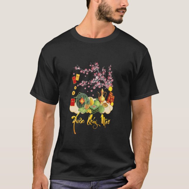 Camiseta Feliz Ano Novo Lunar Vietnamita 2023 Xuan Quy Mao (Frente)