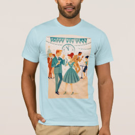 Camiseta Feliz Ano Novo Meados do Século A Dança do Martini