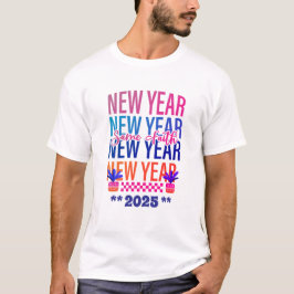 Camiseta Feliz ano novo Mesma Cor de Diversão de Fé