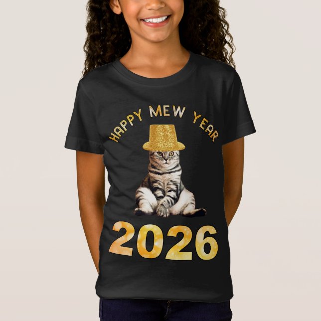 Camiseta Feliz Ano Novo Mew 2026 (Frente)