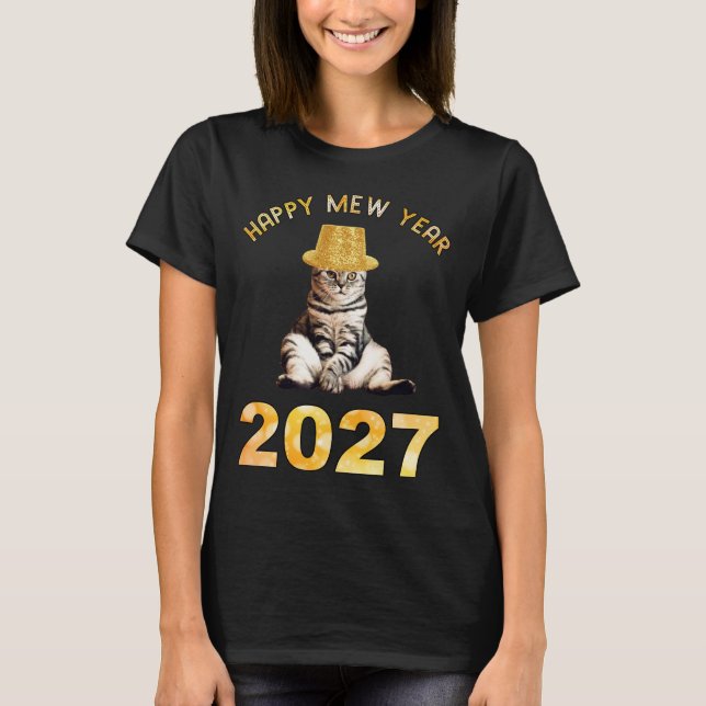 Camiseta Feliz Ano Novo Mew 2027 (Frente)