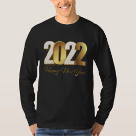 Camiseta Feliz ano novo - ouro