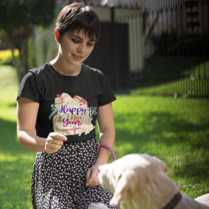 Camiseta Feliz ano novo: Ouro Recupera Unisex Personalizado