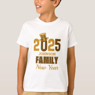 Camiseta Feliz ano novo personalizado de nome da família 20