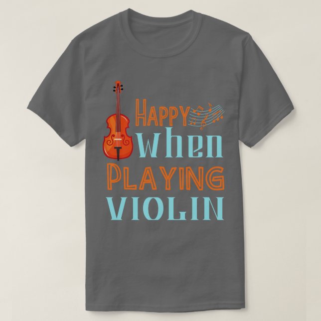 Camiseta Feliz ao tocar violino (Frente do Design)