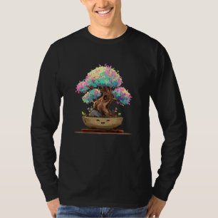 Camiseta Feliz Árvore Bonsai Kawaii Pastel Sakura Anime