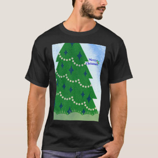 Camiseta Feliz Árvore De Natal E Holly Com Berries E Sn