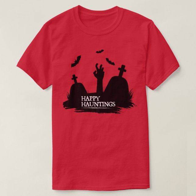 Camiseta Feliz Ataque Figurino De Halloween Com B (Frente do Design)