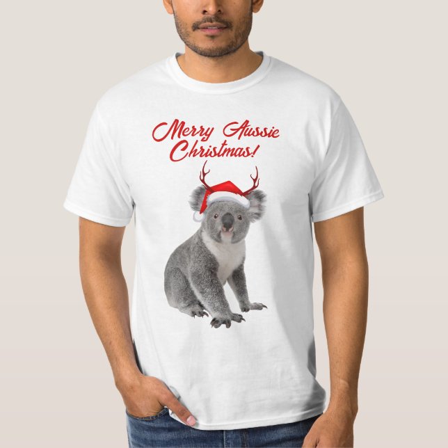 Camiseta Feliz Aussie Christmas Koala (Frente)