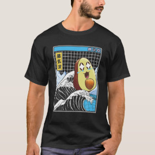 Camiseta Feliz Avocado Kanagawa Wave Digital Kawaii Anime V