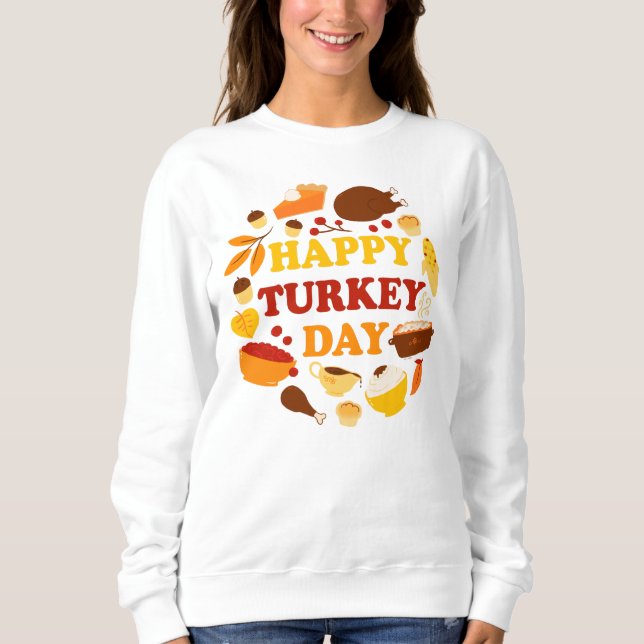Camiseta Feliz Banquete do Dia da Turquia (Frente)