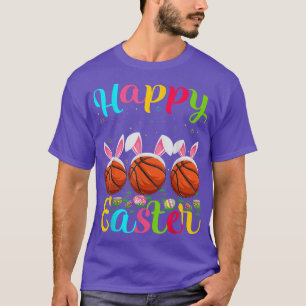 Camiseta Feliz Basquete De Páscoa De Ovo De Basquete