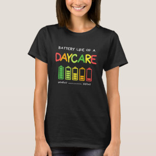 Camiseta Feliz Bateria De Uma Professora De Cuidados De Dia