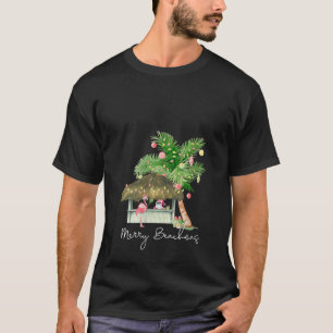Camiseta Feliz Beachmas Papais noeis de Natal Tropicais Fla
