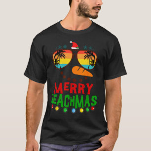 Camiseta Feliz Beachmas Tropical Natal Havaí Snowman B