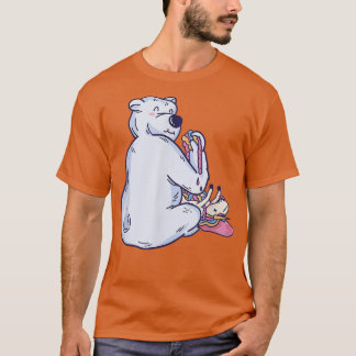 CAMISETA FELIZ BEAR DE POLA COMENDO UM UNICORN