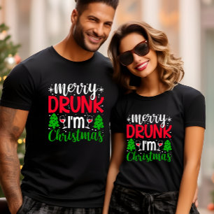 CAMISETA FELIZ BEBADO EU SOU ENGRAÇADO DE NATAL