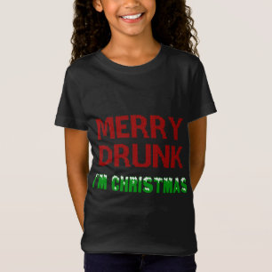Camiseta Feliz Bebado Eu sou o Bebendo de Natal Vinho Natal