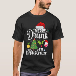Camiseta Feliz Bebado Eu sou Papais noeis de Natal Beer 3 P