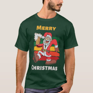 Camiseta Feliz Bebado Papais noeis Bebem Mug Feliz Natal Pa