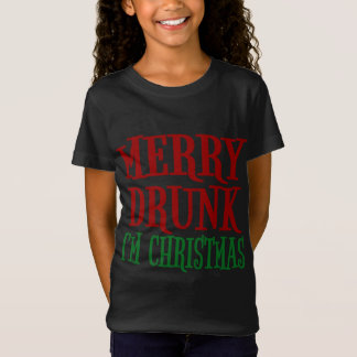 Camiseta Feliz Bebado Sou um Bebendo de vinho de Natal Engr