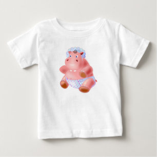 Camiseta Feliz Bebê Hippo - Bonito - Desenho