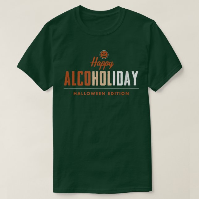 Camiseta Feliz Bebendo de Abóbora Alcoólico Beverag (Frente do Design)