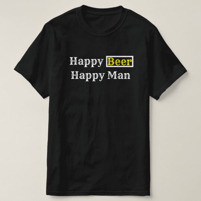 Camiseta Feliz Beer Happy Man R (Frente do Design)
