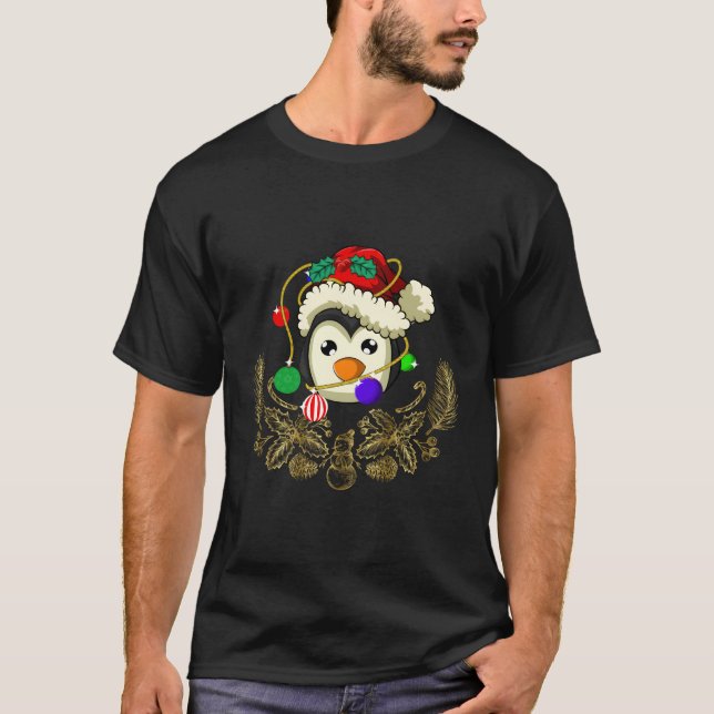 Camiseta Feliz Bestial Xmas Animal Pajama Crianças Dão Peng (Frente)