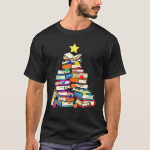 Camiseta Feliz Bibliotecária do Bookworm da Árvore de Natal