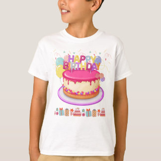 Camiseta Feliz Bolo de Aniversário