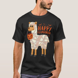 Camiseta Feliz Bomba Mummy de Halloween Llama Alpaca