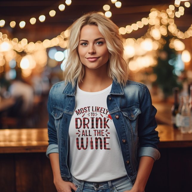 Camiseta Feliz bonita, moderna, natal, manuscrito vermelho  (Cute Merry Modern Christmas Red Script Women's T-Shirt)