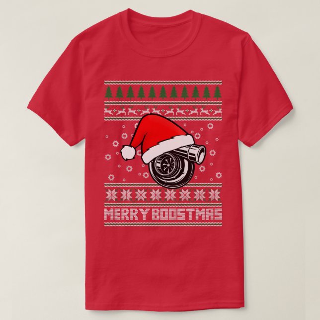 Camiseta Feliz Boostmas Turbo Ugly Natal (Frente do Design)