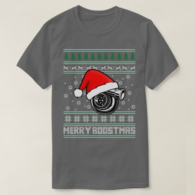 Camiseta Feliz Boostmas Turbo Ugly Natal (Frente do Design)