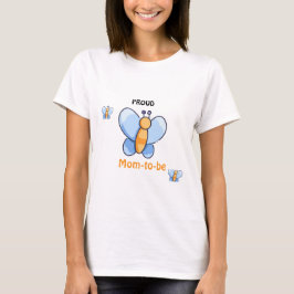 Camiseta Feliz borboleta BebêChuveiro Mãe-a-ser-camisa