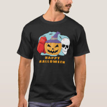 Feliz Boxe Halloween - Caveira e Abóbora Assustado