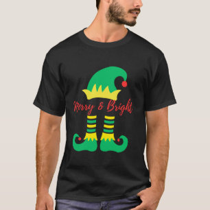 Camiseta Feliz Bright Elf Papais noeis Engraçados Elves Fel