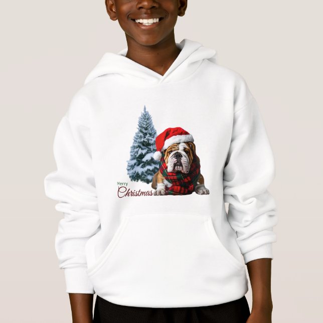 Camiseta Feliz Buldogue de Natal (Frente)