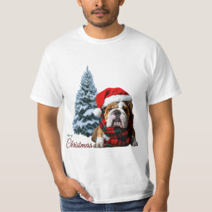 Camiseta Feliz Buldogue de Natal