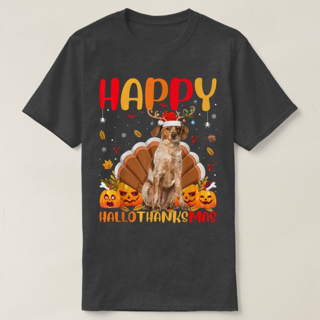 Camiseta Feliz Cachorro Brittany Spaniel Dog Olá (Frente do Design)