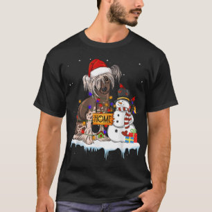 Camiseta Feliz Cachorro Caçado Chinês Natal Snowman Xmas L