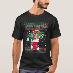 Camiseta Feliz Cachorro De Natal Em Sock Pajama Engraçado X