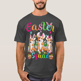 Camiseta Feliz Cachorro de Páscoa Engraçado Bunny Ear Welsh