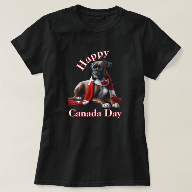 Camiseta Feliz Cachorro do Dia do Canadá (Frente do Design)