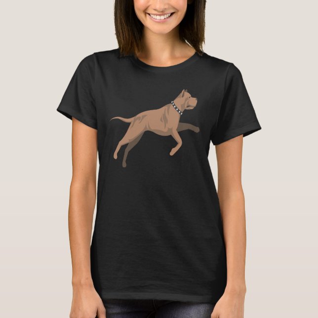 Camiseta Feliz Cachorro Pitbull (Frente)