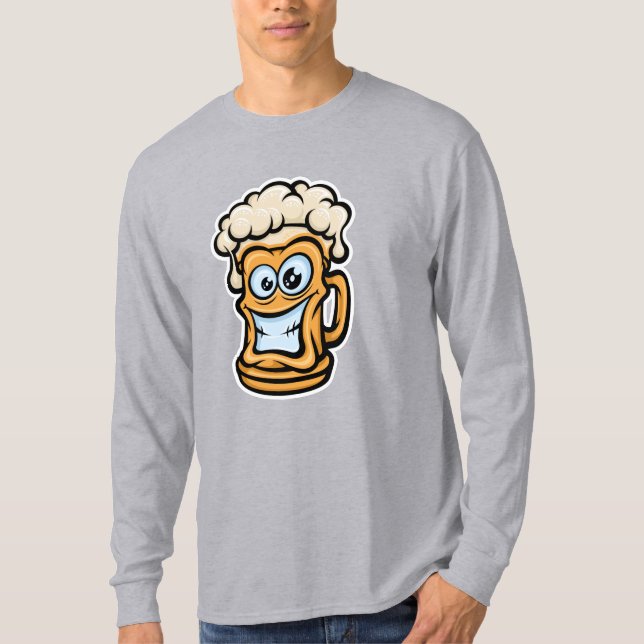 Camiseta Feliz Cama De Cerveja, Ilustração Engraçada (Frente)